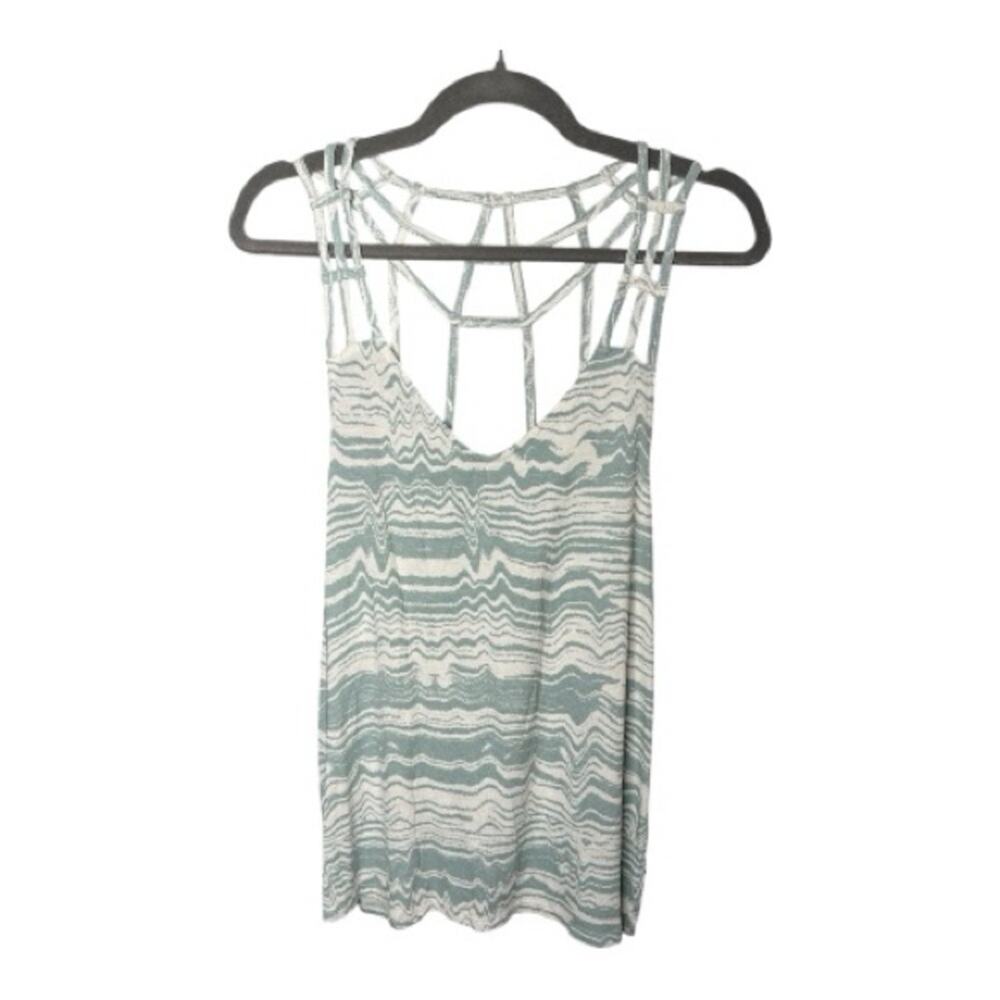 RVCA Green White Strappy Tank Top Small